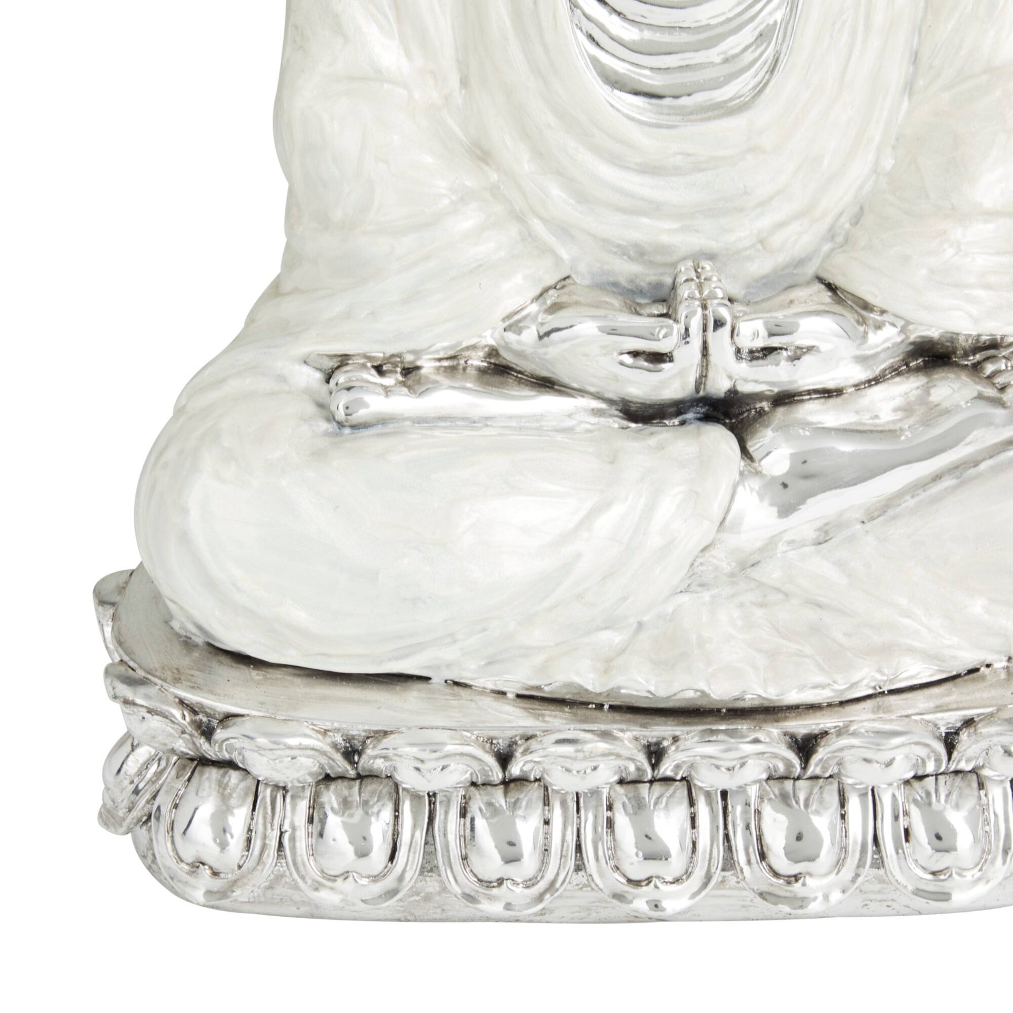Silver Polystone Eclectic Sculpture, 16" x 12" x 9"